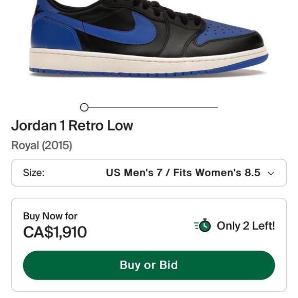 2015 Air Jordan 1 Retro Low OG 'Royal’ - Picture 7 of 7